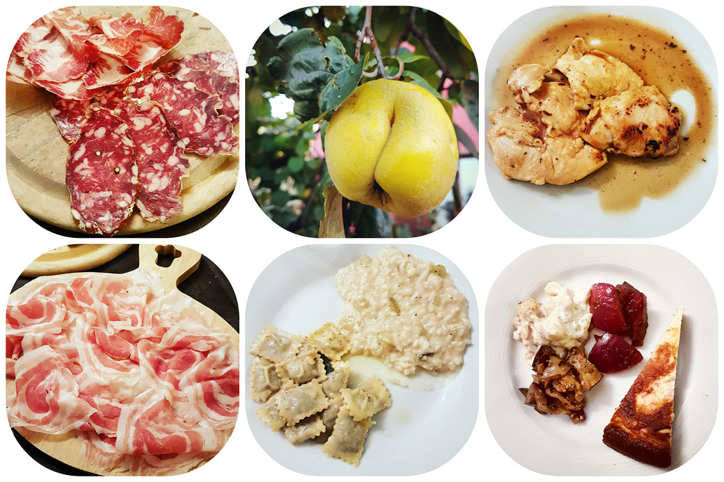 Repas au Ca' de Figo à Varzi dans l'Oltrepò pavese, Italie