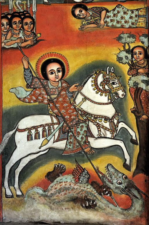 Peinture murale de St George et le Dragon, Ethiopie