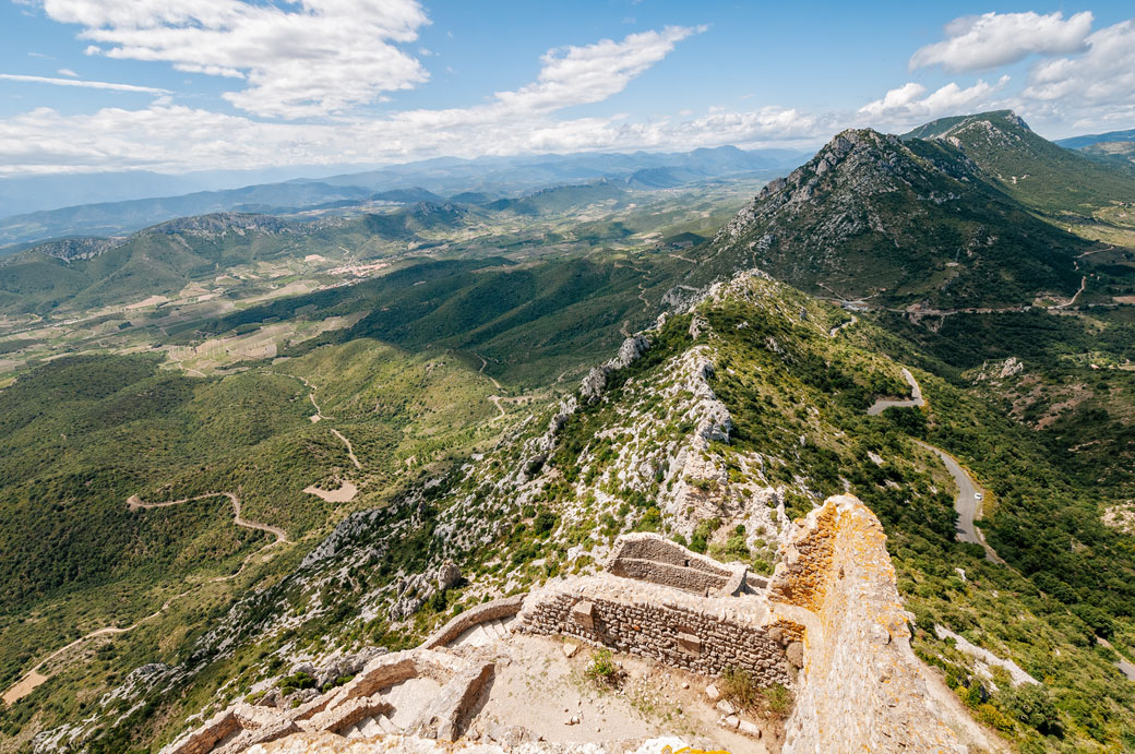 Panorama depuis les ruines du château de Quéribus, France