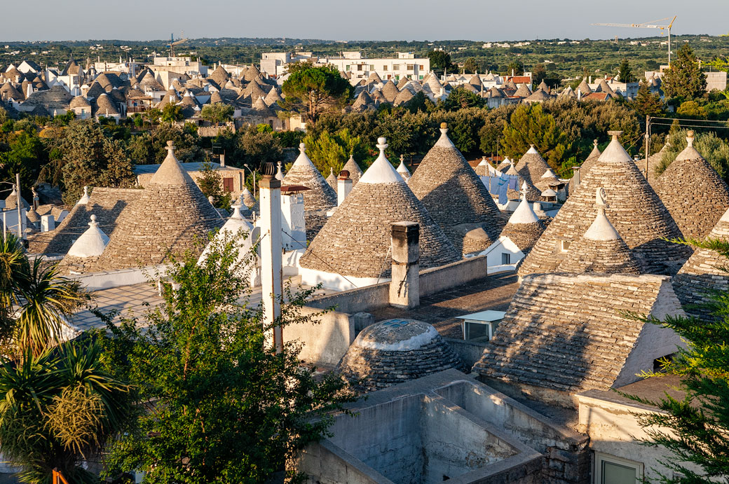 Forêt de toits coniques des trulli d'Alberobello, les Pouilles